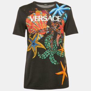 Versace Black Starfish Print Jersey Crew Neck T-Shirt S, Shirts & Tops - Luxury Closet catalog