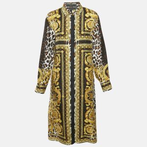 Versace Tribute Black Silk Wild Baroque SS 1992 Shirt Dress M, Dresses - Luxury Closet catalog