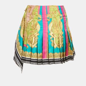 Versace Multicolor Medusa Print Pin Detail Mini Wrap Skirt L, Skirts - Luxury Closet catalog