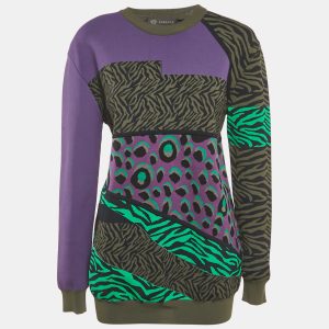 Versace Multicolor Animal Print Jersey Sweatshirt S, Sweaters & Cardigans - Luxury Closet catalog