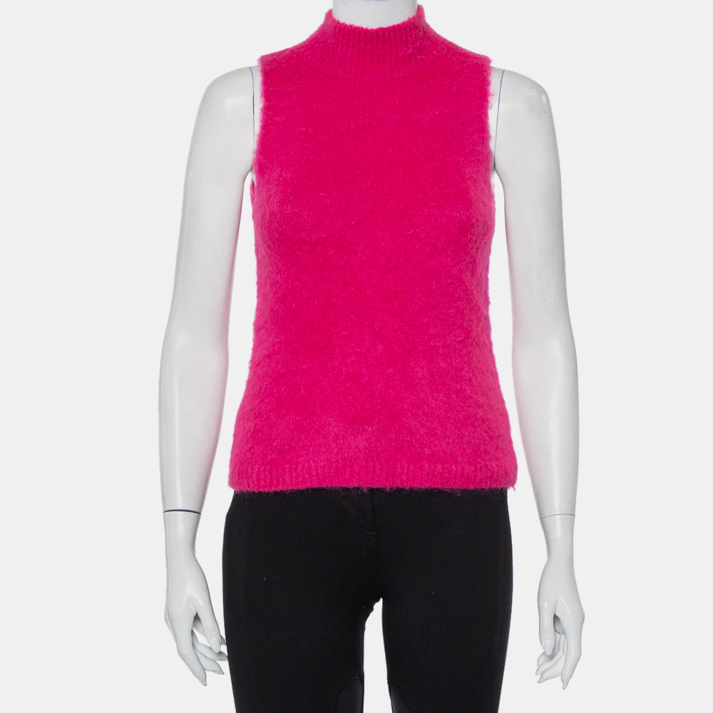 Versace Pink Mohair High Neck Sleeveless Tank Top M, Shirts & Tops - Luxury Closet catalog