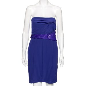 Versace Blue Crepe Embellished Detail Strapless Mini Dress M, Dresses - Luxury Closet catalog