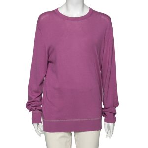 Versace Purple Knit Greca Detailed Long Sleeve Sweater XL, Sweaters & Cardigans - Luxury Closet catalog