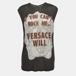 Versace Black Printed Jersey Loose Fit Tank Top S, Shirts & Tops - Luxury Closet catalog