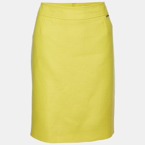 Versace Yellow Wool Pencil Skirt L, Skirts - Luxury Closet catalog