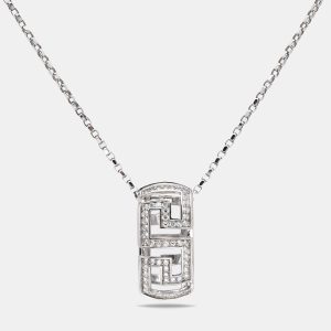 Versace Greca Diamond 18k White Gold Pendant Necklace, Necklaces - Luxury Closet catalog