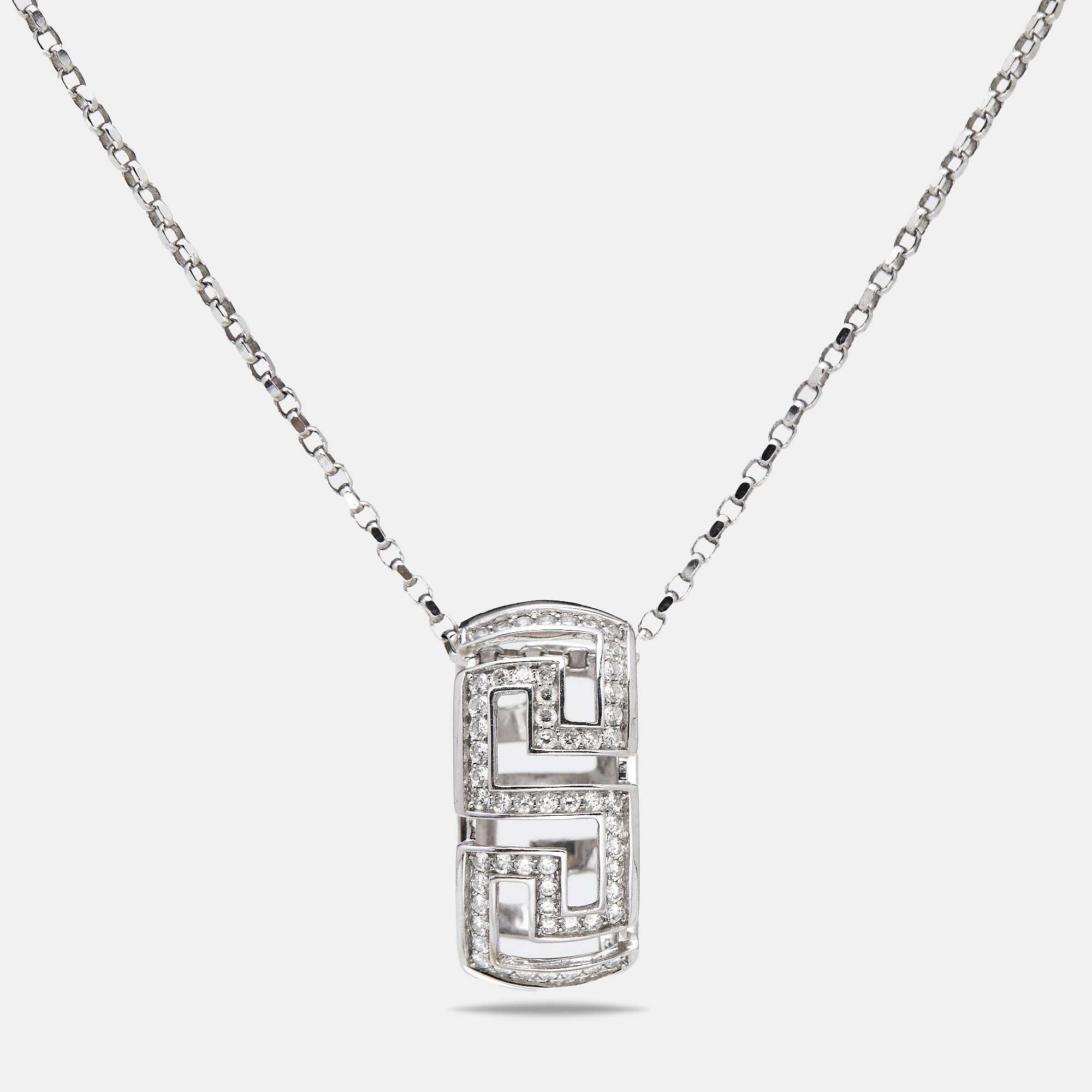 Versace Greca Diamond 18k White Gold Pendant Necklace, Necklaces - Luxury Closet catalog