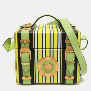 Versace Multicolor Striped Leather Medusa Vanity Box, Shoulder Bags - Luxury Closet catalog