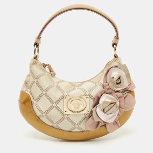 Versace Multicolor Nylon and Patent Leather Flower Applique Hobo, Shoulder Bags - Luxury Closet catalog