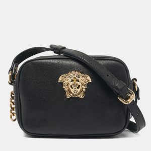 Versace Black Leather Medusa Camera Crossbody Bag, Handbags - Luxury Closet catalog