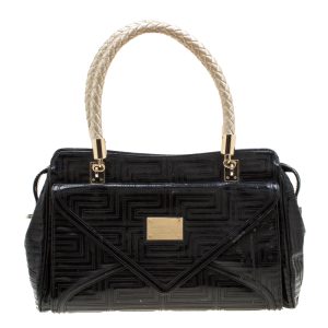 Versace Black/Gold Quilted Patent Leather Satchel, Satchels - Luxury Closet catalog