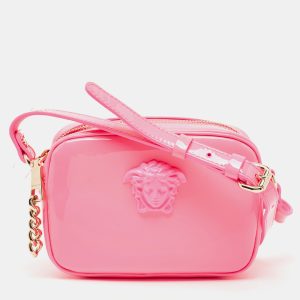Versace Neon Pink Patent Leather Palazzo Camera Crossbody Bag, Handbags - Luxury Closet catalog