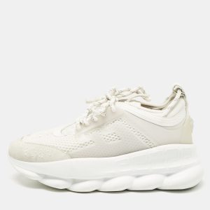 Versace White Suede and Leather Chain Reaction Sneakers Size 39, Athletic Shoes & Sneakers - Luxury Closet catalog