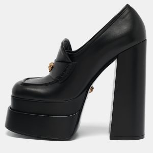 Versace Black Leather Medusa Aevitas Double Platform Pumps Size 41, Pumps - Luxury Closet catalog