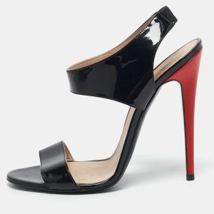 Versace Black Patent Leather Ankle Strap Sandals Size 40, Sandals - Luxury Closet catalog
