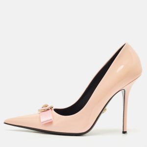 Versace Pink Patent Leather Gianni Ribbon Pumps Size 38, Pumps - Luxury Closet catalog