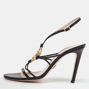 Versace Black Leather La Medusa Strappy Sandals Size 38, Sandals - Luxury Closet catalog