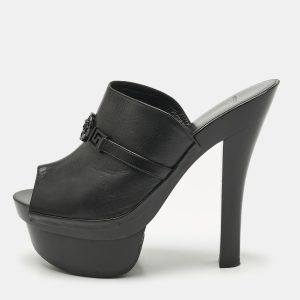 Versace Black Leather and Wooden Platform Medusa Sandals Size 39, Sandals - Luxury Closet catalog