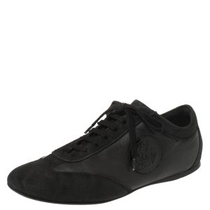 Versace Black Suede and Soft Leather Medusa Lace Up Sneakers Size 39, Athletic Shoes & Sneakers - Luxury Closet catalog
