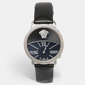 Versace Black Stainless Steel Patent Leather Krios 93Q Women's Wristwatch 38 mm, Watches - Luxury Closet catalog