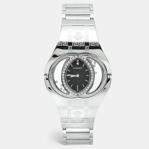 Versace Black Stainless Steel Diamonds Eclissi 83Q Women's Wristwatch 39 mm, Watches - Luxury Closet catalog