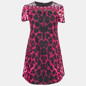 Versus Versace Pink Animal Print Zip Detail Mini Dress M, Dresses - Luxury Closet catalog