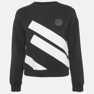 Versus Versace Black Striped Cotton Knit Applique Detail Sweatshirt XS, Sweaters & Cardigans - Luxury Closet catalog