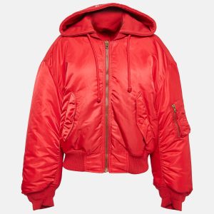 Vetements Red Synthetic Zip-Up Puffer Hooded Jacket M, Coats & Jackets - Luxury Closet catalog
