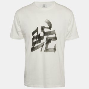 Vetements White Chinese Snake Zodiac Print Cotton Crew Neck T-Shirt S, Shirts & Tops - Luxury Closet catalog