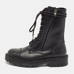 Vetements Black Leather Combat Boots Size 39, Boots - Luxury Closet catalog