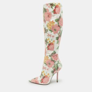 Vetements Multicolor Floral Print Paper Mache Knee Length Boots Size 39, Boots - Luxury Closet catalog