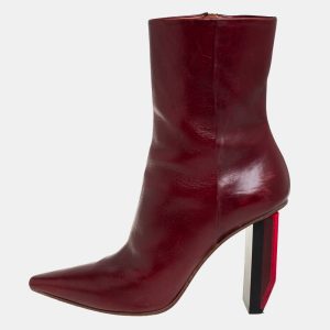 Vetements Burgundy Leather Reflector Ankle Boots Size 40, Boots - Luxury Closet catalog