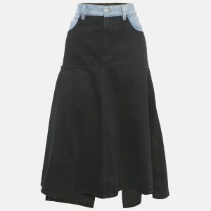 Victoria Beckham Blue/Black Denim Midi Skirt L, Skirts - Luxury Closet catalog