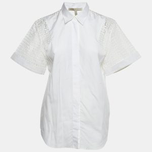 Victoria Beckham White Cotton Lace panel Detail Shirt S, Shirts & Tops - Luxury Closet catalog