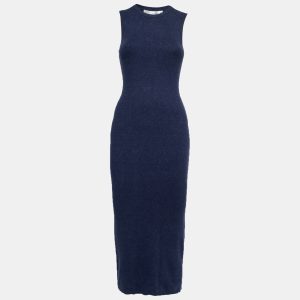 Victoria Beckham Navy Blue Knit Ribbed Sleeveless Maxi Dress XS, Dresses - Luxury Closet catalog