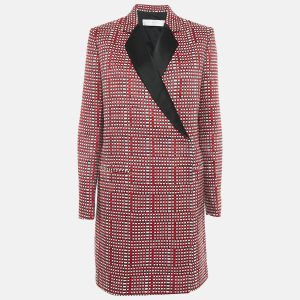 Victoria Beckham Red/Multicolor Basket Weave Linen Blend Coat M, Coats & Jackets - Luxury Closet catalog