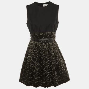 Victoria Victoria Beckham Black Textured Organza Belted Dress M, Dresses - Luxury Closet catalog