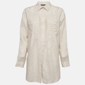 Weekend Max Mara Beige Ramie Pleated Blouse M, Shirts & Tops - Luxury Closet catalog