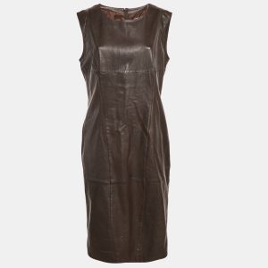 Weekend Max Mara Brown Leather Sleeveless Shorts Dress L, Dresses - Luxury Closet catalog