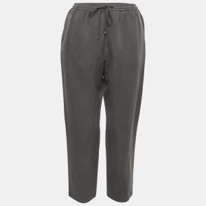 Weekend Max Mara Grey Silk Blend Drawstring Pants S, Clothing - Luxury Closet catalog
