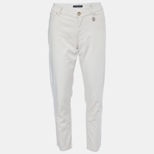 Weekend Max Mara Cream Cotton Straight-Leg Pants M, Clothing - Luxury Closet catalog