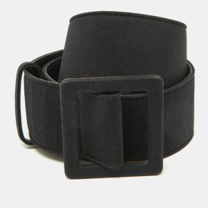Yves Saint Laurent Black Fabric Waist Belt 90CM, Belt Buckles - Luxury Closet catalog