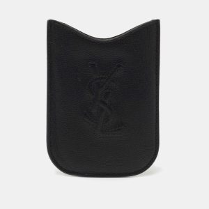 Yves Saint Laurent Black Leather Porte Blackberry Cover, Mobile Phone Cases - Luxury Closet catalog