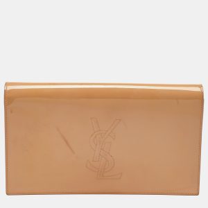 Yves Saint Laurent Beige Patent Leather Belle De Jour Flap Clutch, Clutches & Special Occasion Bags - Luxury Closet catalog