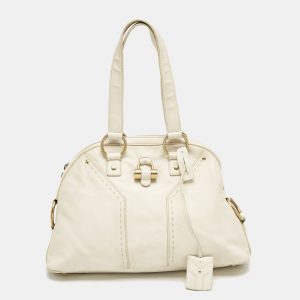 Yves Saint Laurent Off White Leather Muse Satchel, Satchels - Luxury Closet catalog