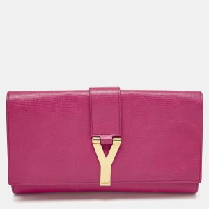 Yves Saint Laurent Fuchsia Leather Ligne Y Clutch, Clutches & Special Occasion Bags - Luxury Closet catalog