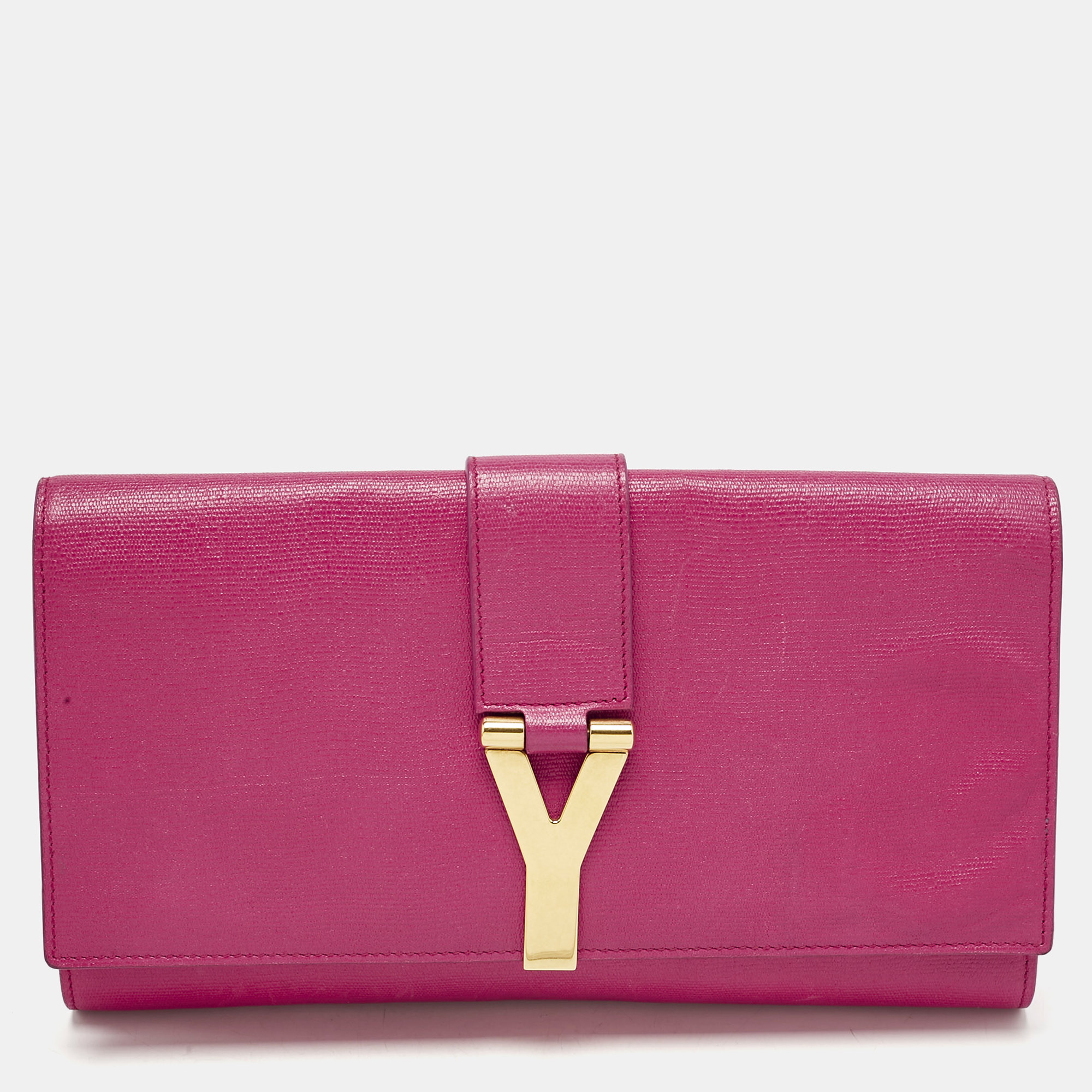 Yves Saint Laurent Fuchsia Leather Ligne Y Clutch, Clutches & Special Occasion Bags - Luxury Closet catalog