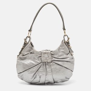 Yves Saint Laurent Metallic Leather Pleated Bow Hobo, Shoulder Bags - Luxury Closet catalog