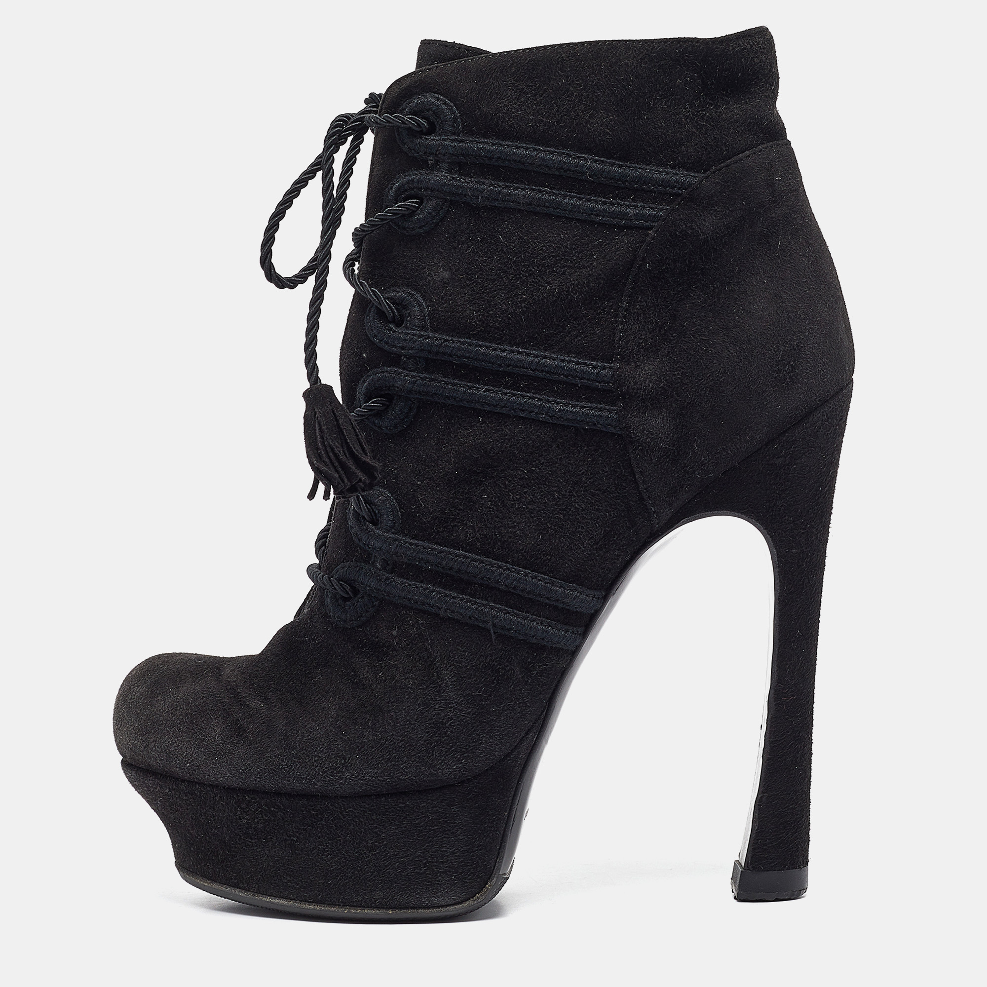 Yves Saint Laurent Black Ankle Length Boots Size 36.5, Boots - Luxury Closet catalog