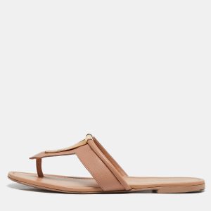 Yves Saint Laurent Beige Leather Ycon Thong Flats Size 38, Flats - Luxury Closet catalog